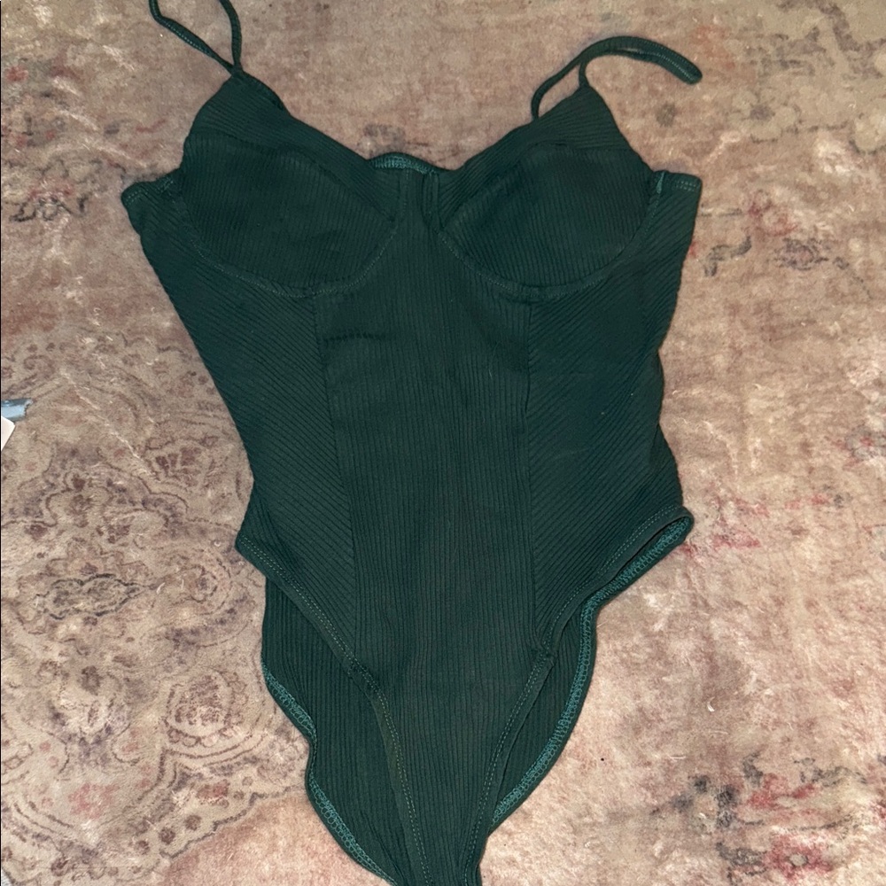 SHEIN Dark Green Corset Bodysuit